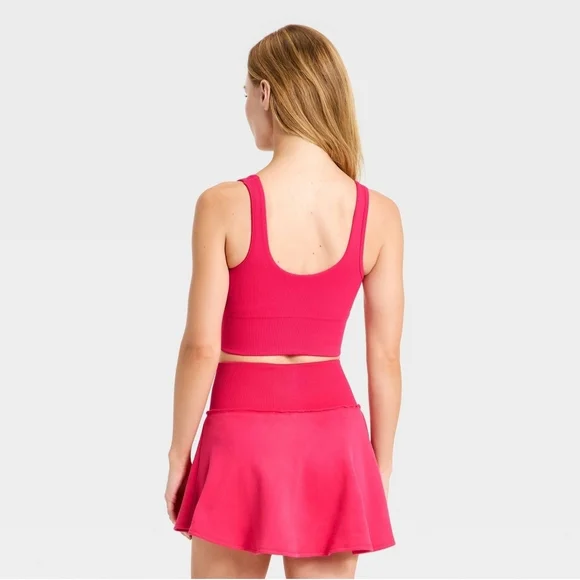 JoyLab Women's Seamless Sweetheart Support Tank Top - Red XS - Picture 2 of 3
